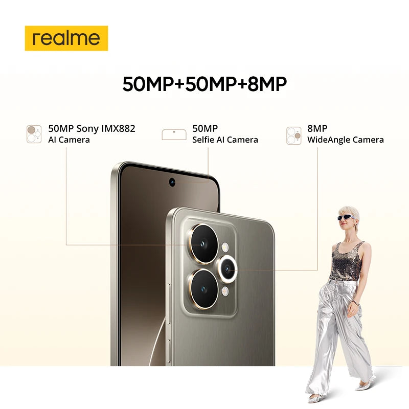 50MP Sony IMX882 main camera, 50MP selfie and 8MP wide angle