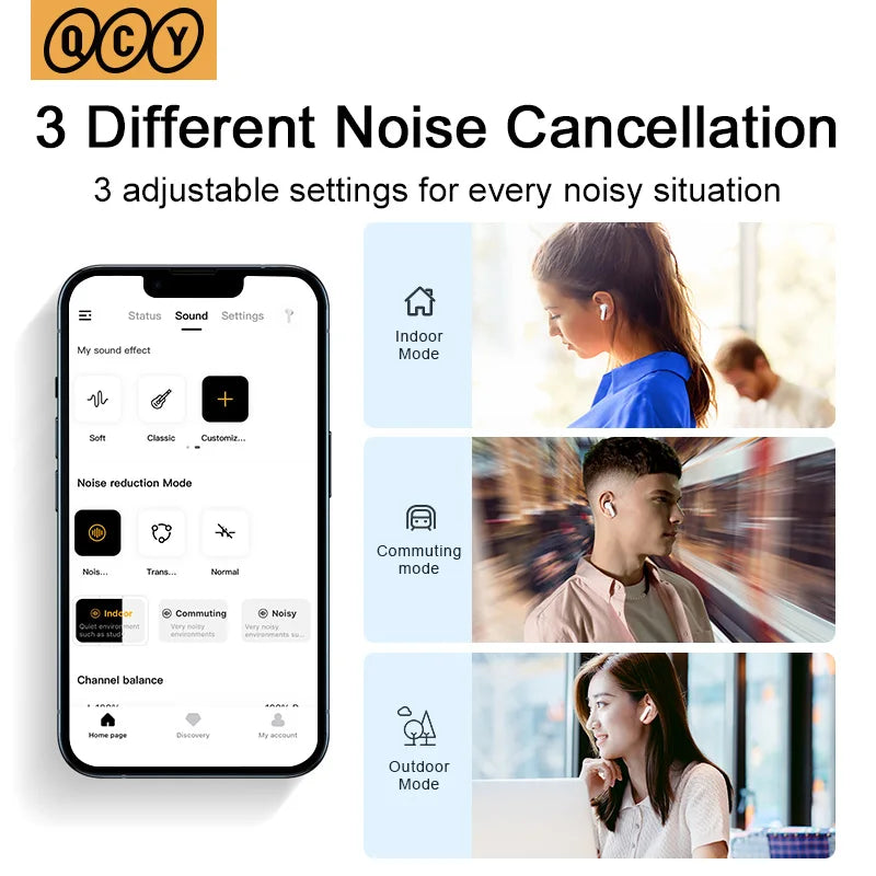 QCY HT05 MeloBuds Earbuds - 40dB ANC, 6-Mic Call Clarity