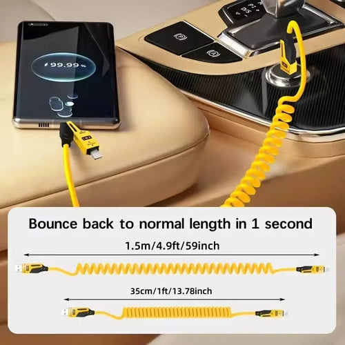 The four connector combinations on the 4-in-1 cable