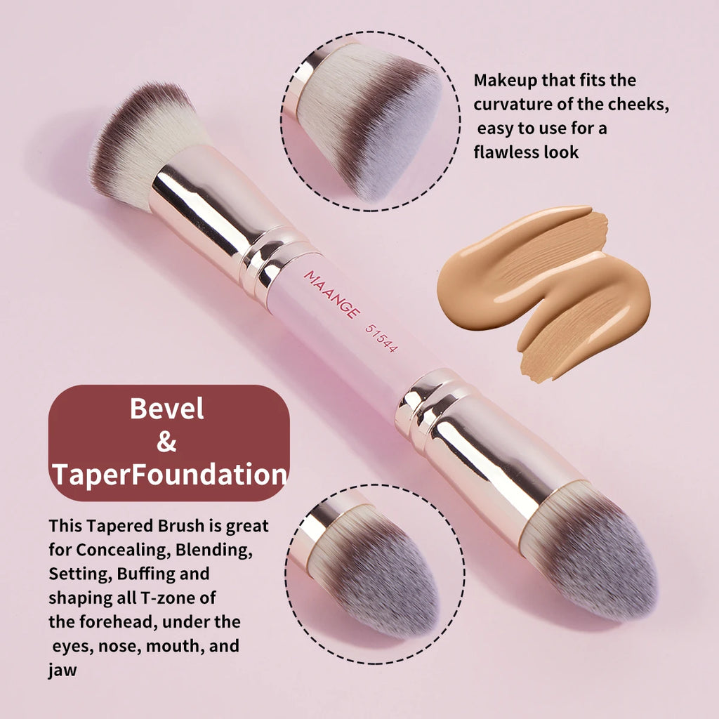4-Piece Makeup Brush Set - Dual-Ended Brushes with Travel Case