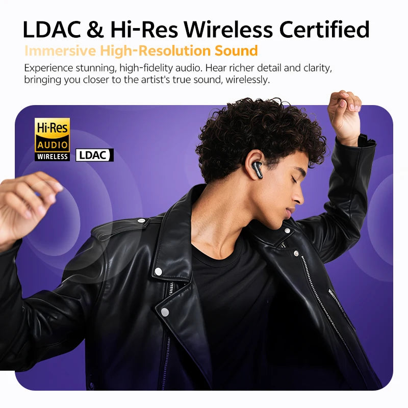 QCY MeloBuds N70 Earbuds - Adaptive ANC, LDAC Hi-Res Audio