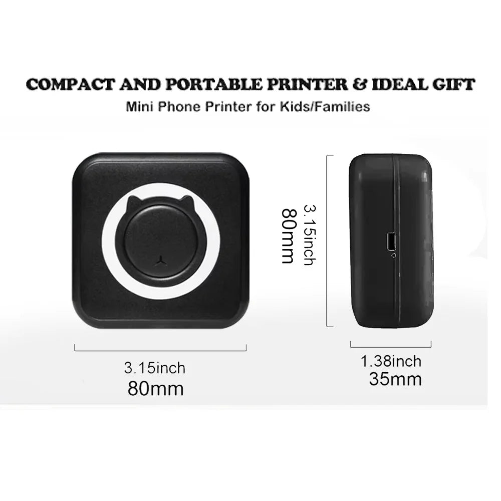 Mini Portable Photo Printer - Wireless Pocket Thermal Printer