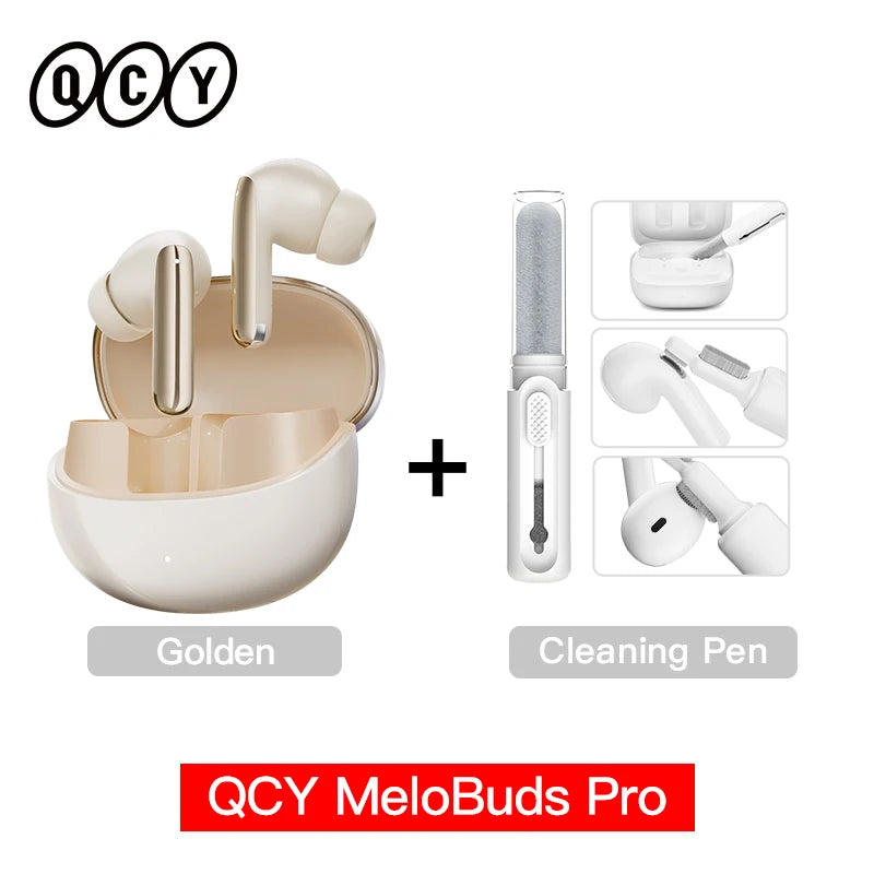 QCY MeloBuds Pro Earbuds - 46dB Hybrid ANC, Bluetooth 5.3