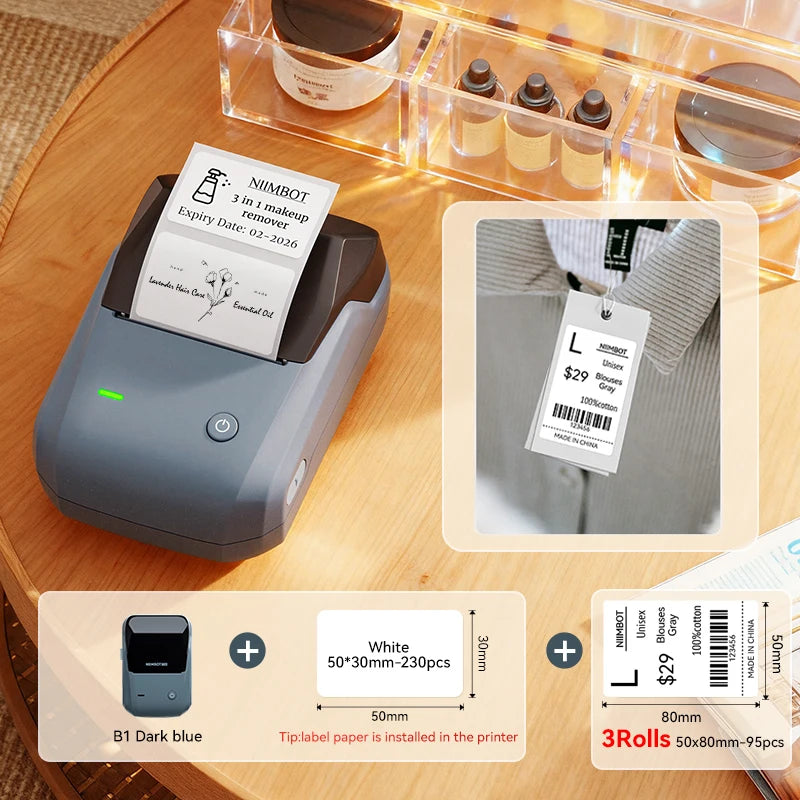 NIIMBOT B1 Label Printer - 2" Bluetooth Thermal with Tape