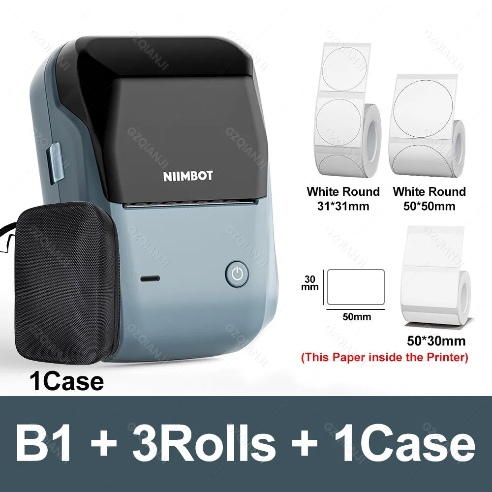 NIIMBOT B1 Mini Label Printer - Bluetooth Thermal, Ink-Free