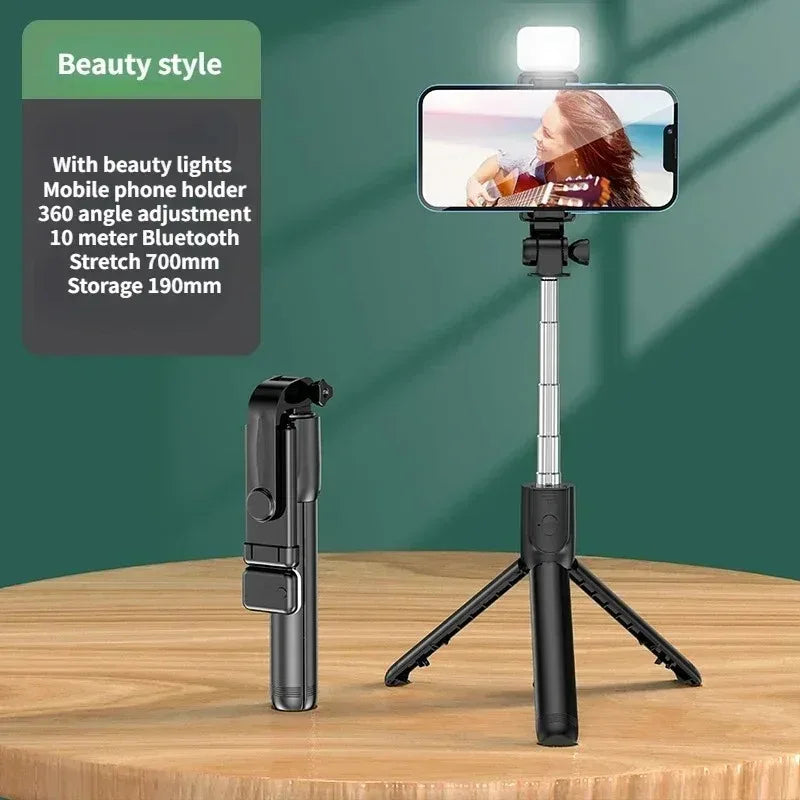 Selfie Stick Tripod with Bluetooth Remote & Fill Light