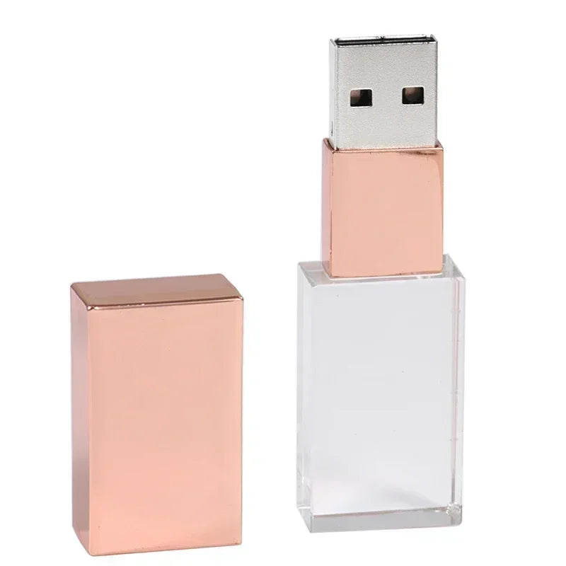 Crystal USB Flash Drive - 8GB to 128GB Gift Pen Drive