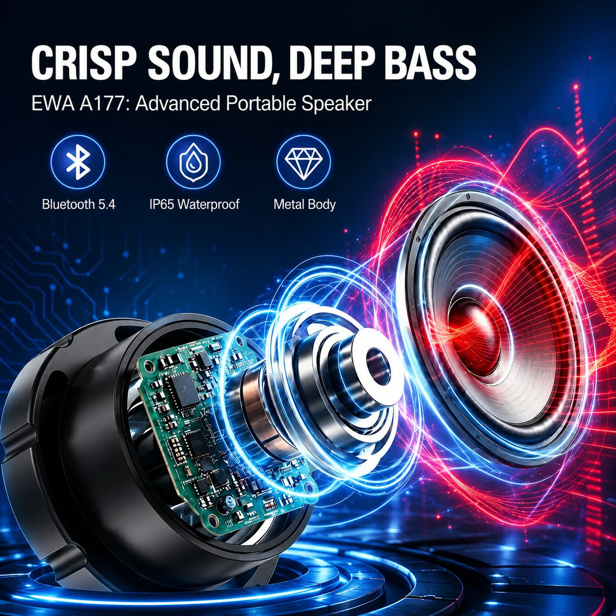 Magnetic Bluetooth Speaker - IPX5 Waterproof Shower Speaker