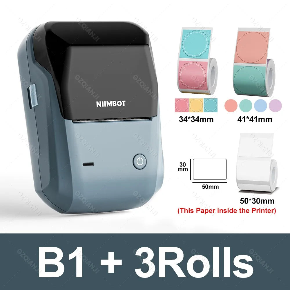 NIIMBOT B1 Mini Label Printer - Bluetooth Thermal, Ink-Free