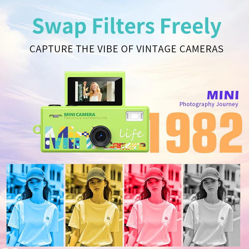 Mini Thumb Digital Camera - Retro Keychain Camcorder with Flip Screen