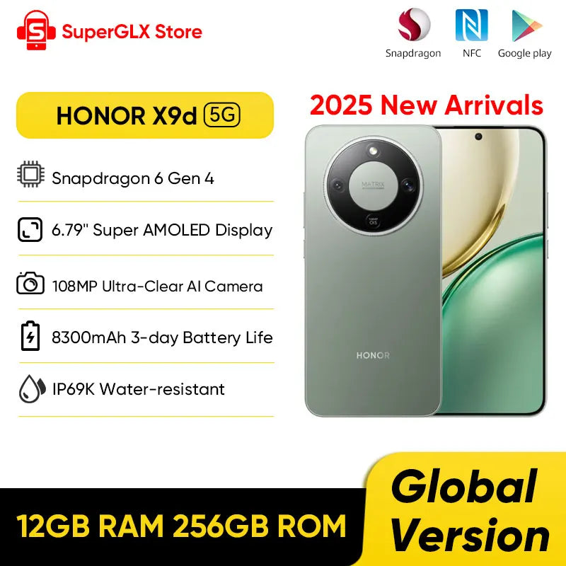 HONOR X9d 5G Smartphone - 120Hz AMOLED, 8300mAh, IP69K