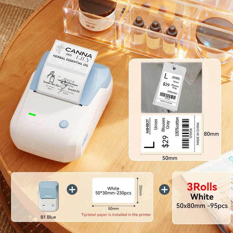NIIMBOT B1 Label Printer - 2" Bluetooth Thermal with Tape