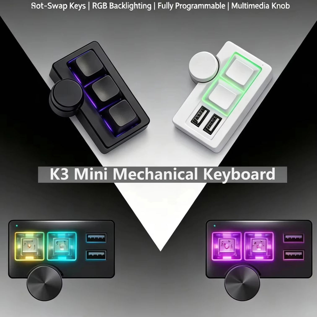 Hot-Swappable RGB Mini Mechanical Keyboard - detail view
