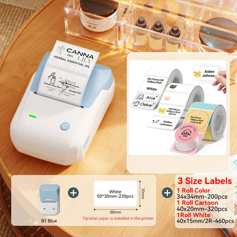 NIIMBOT B1 Label Printer - 2" Bluetooth Thermal with Tape