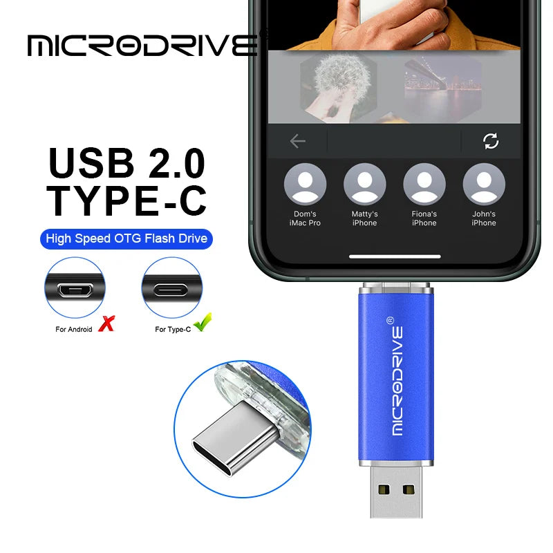 Type-C OTG Flash Drive - Dual Connector, 4GB to 128GB