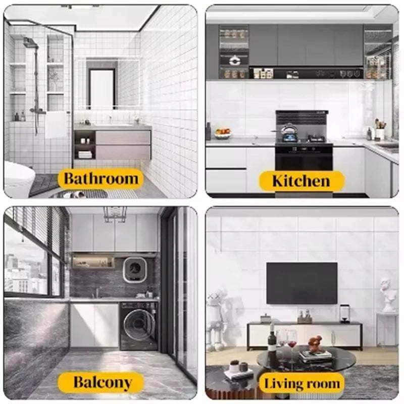 Peel & Stick Marble Wall Tiles - Waterproof Self-Adhesive Foam Wallpaper
