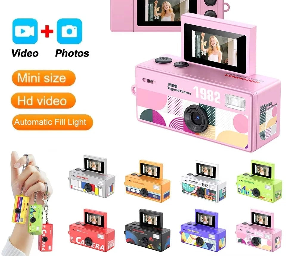 Mini Thumb Digital Camera - Retro Keychain Camcorder with Flip Screen