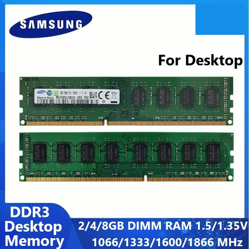 Samsung DDR3 and DDR3L Desktop RAM - 2GB to 8GB DIMM