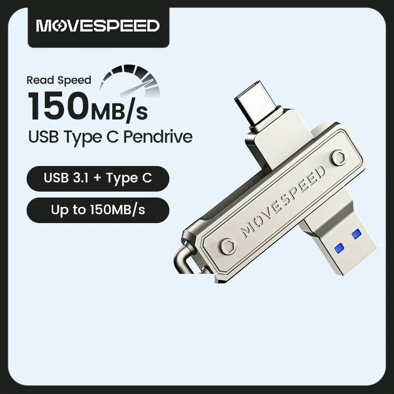 MOVESPEED USB-C OTG Flash Drive - 64GB to 512GB, 150MB/s