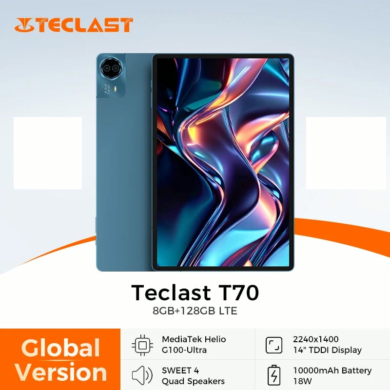 Teclast T70 Tablet - 14 2K Display, Helio G100, 10000mAh